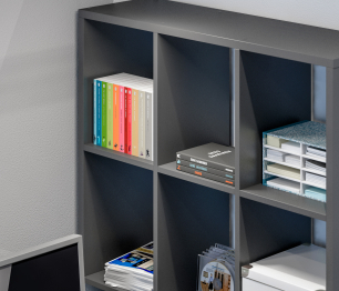 Стеллаж со столом Техно СБ-2303.Н Диамант серый