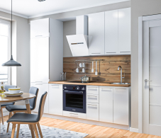 Кухонные гарнитуры, Кухонный гарнитур Регина Белый/Анна МДФ Белый глянец 2,6 м