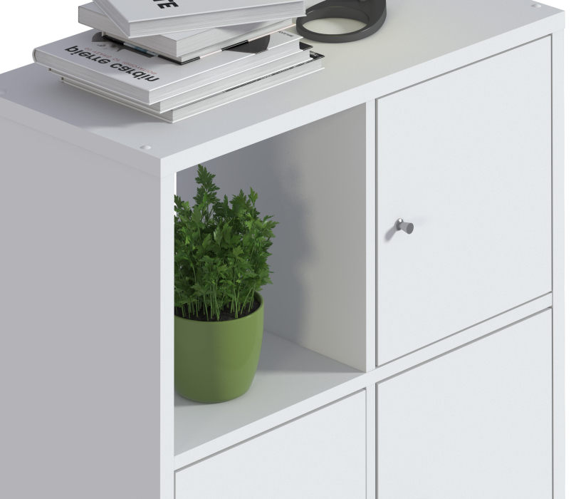 Стеллажи, Стеллаж Кито СБ-3241 Белый с дверцами