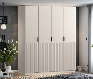 Шкаф четырехдверный Макс 2000 мм, вариант №2 (ЛДСП/МДФ)