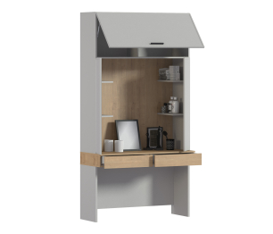 Стол с надстройкой Милан СБ-3267 Серый,Дуб Гамильтон/МДФ Светло серый