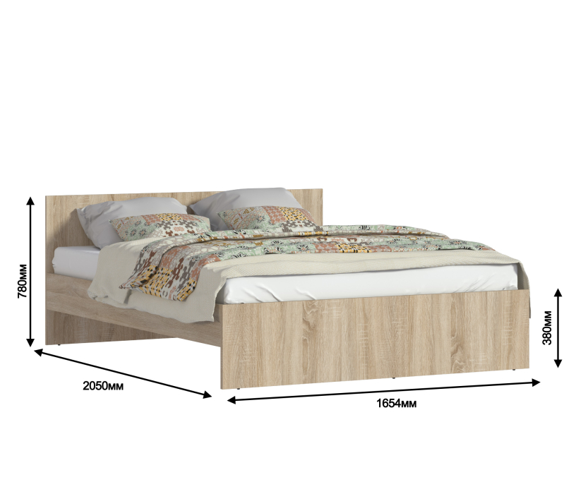 Двуспальные, Кровать Мамбо СБ-2679 1600 с ортопед. основанием и матрасом Лорд