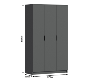 Комплект Бруклин (шкаф и кровать 1800), Диамант серый