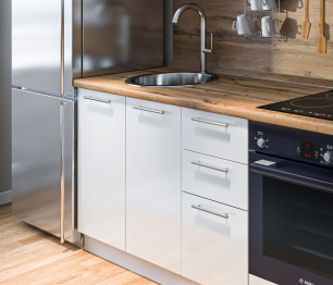 Кухонный гарнитур Регина Белый/Анна МДФ Белый глянец 2,2 м