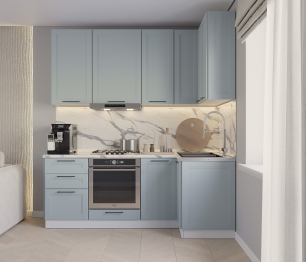 Кухонный гарнитур Регина Белый/МДФ Modern Серый 2,1х1 м