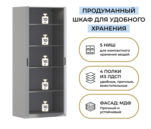 Шкаф двухдверный Макс 1000 мм, вариант №2 (ЛДСП/МДФ)