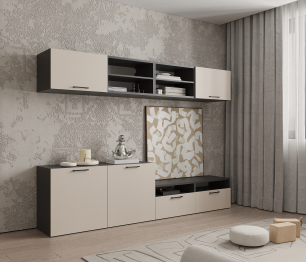 Гостиная Тренд Диамант серый/Белла Кашемир серый