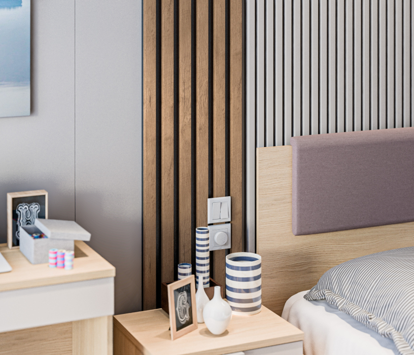 Декор для гостиной, Рейки декоративные интерьерные СБ-3425 Дуб Бунратти (6 шт)