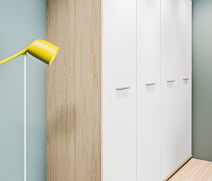 Мамбо детская для двух школьников Дуб Сонома/Белый