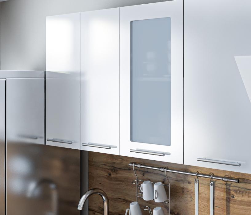 Кухонные гарнитуры, Кухонный гарнитур Регина Белый/Анна МДФ Белый глянец 1,4 м