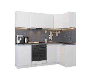 Кухонный гарнитур Леон угловой 210х100 см, белый