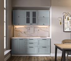 Кухонные гарнитуры, Кухонный гарнитур Регина Белый/МДФ MODERN Серый 2 м