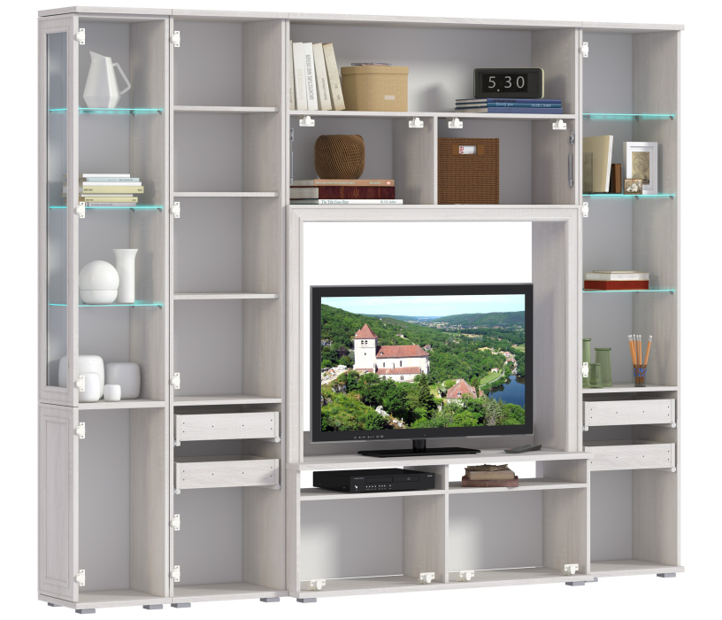 Стенки для гостиной, Флоренция Дуб Сонома белый комплект