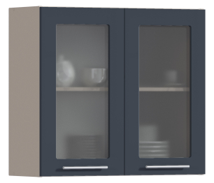 Эстель шкаф навесной со стеклом 2 дв 80х72 см