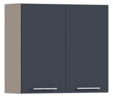 Эстель, Регина РП-80 Полка с двумя витринами Песочный/МДФ Графит глянец