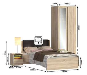 Веста набор с кроватью 1200