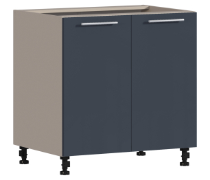 Регина РС-80 Шкаф-стол с двумя фасадами Песочный/МДФ Графит глянец