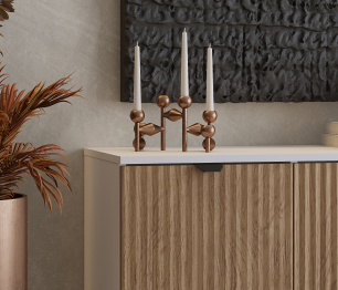 Комод Тренд СБ-3447 2 ящика, 1 дверь Белый Альпийский/МДФ Джаз Акация светлая