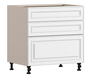 Регина РСЯТ-80-3 Шкаф-Стол с ящиками Песочный/МДФ Классика белый