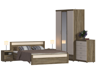 Монако Спальня (кровать + тумбы + комод + шкаф)