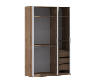 Шкаф трехдверный Макс 1500 мм, вариант №2 (ЛДСП, корпус дуб вотан)