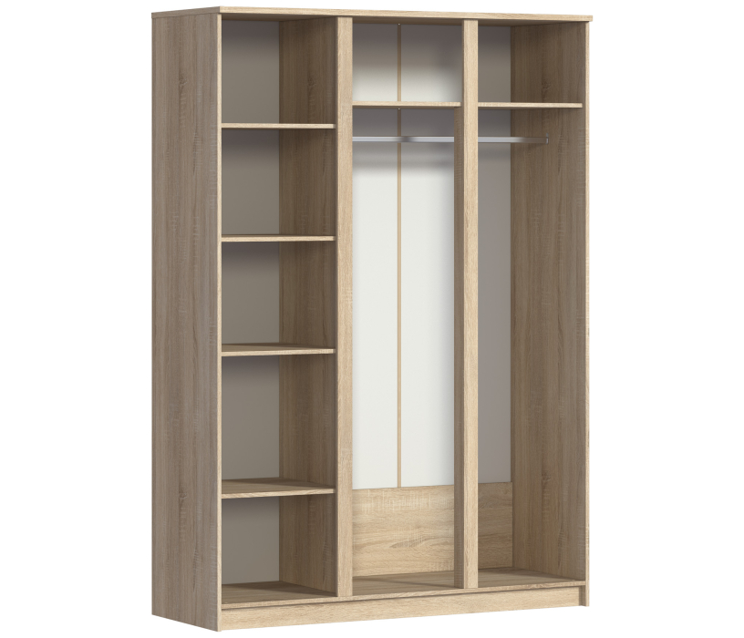 Для одежды, Шкаф 3-х дверный с зеркалом Веста СБ-2258