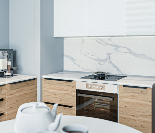 Кухонный гарнитур Регина Белый/Лофт Дуб Дикий, Белый глянец 2,4х1,6 м