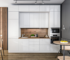 Кухонные гарнитуры, Кухонный гарнитур Регина Белый/Анна Белый глянец/Дуб Вотан 3 м