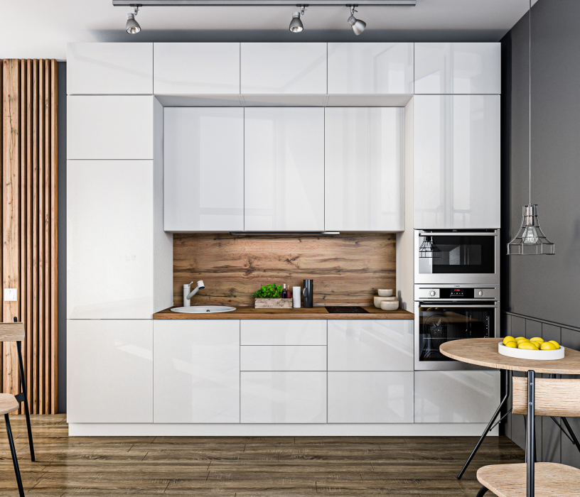 Кухонные гарнитуры, Кухонный гарнитур Регина Белый/Анна Белый глянец/Дуб Вотан 3 м