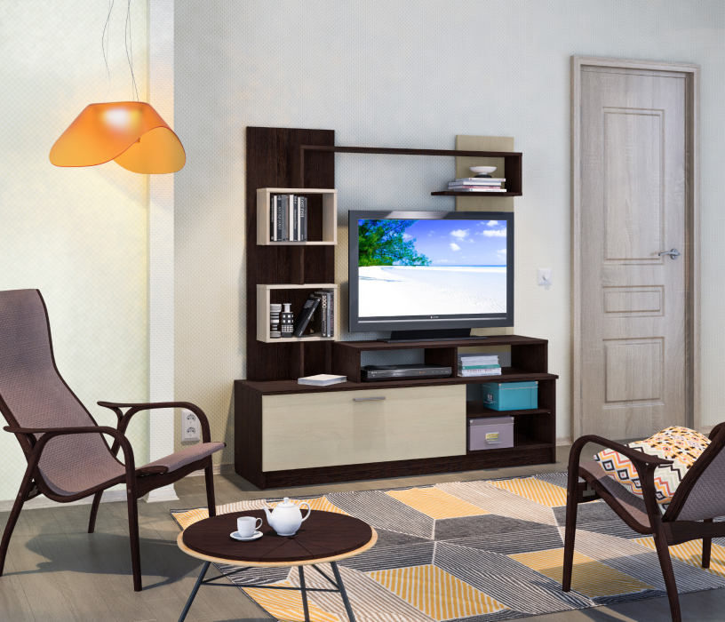 Стенки для гостиной, Интеро СБ-2741 Стенка Венге/Дуб Кремона