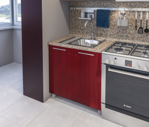 Анна Алюминий/Ваниль глянец/Рубин глянец (без учета столешницы , панели) L-2000