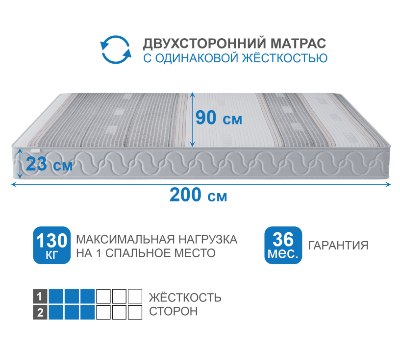 900 x 2000, Матрас Слип-Соната в чехле Magnetic 900х2000