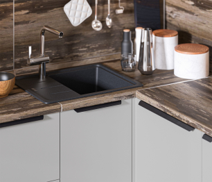 Кухонный гарнитур Регина Белый/Белла Серый перламутровый, Белый Альпийский 3х2,5 м