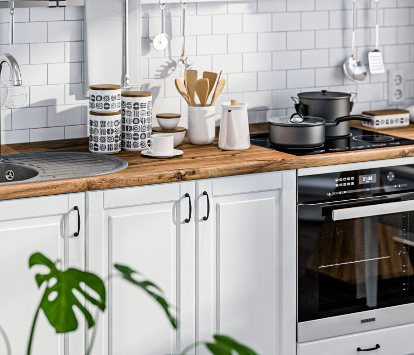 Кухонные гарнитуры, Кухонный гарнитур Регина Белый / МДФ Белый матовый 2,4 м