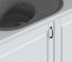 Кухонный гарнитур Регина Бежевый песок / МДФ Белый матовый 2,4 м