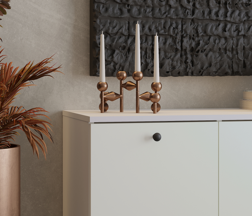 Комоды, Комод Тренд СБ-3447 2 ящика, 1 дверь Белый Альпийский