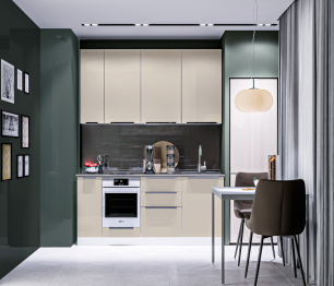 Кухонный гарнитур Регина Песочный/Белла Кашемир серый/Ипанема 1,75 м