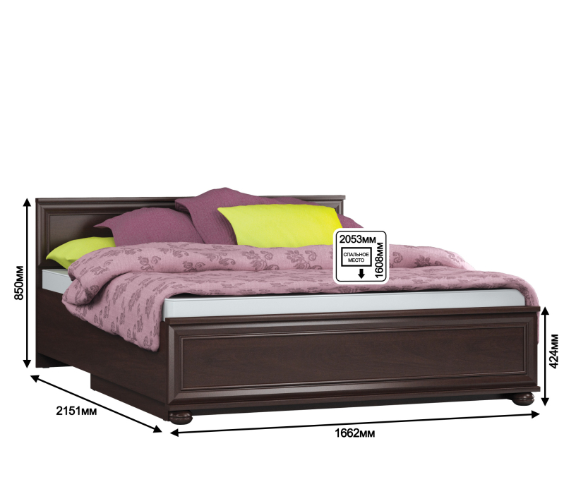 Двуспальные, Кровать/подъёмный механизм Верди СБ-1463/1