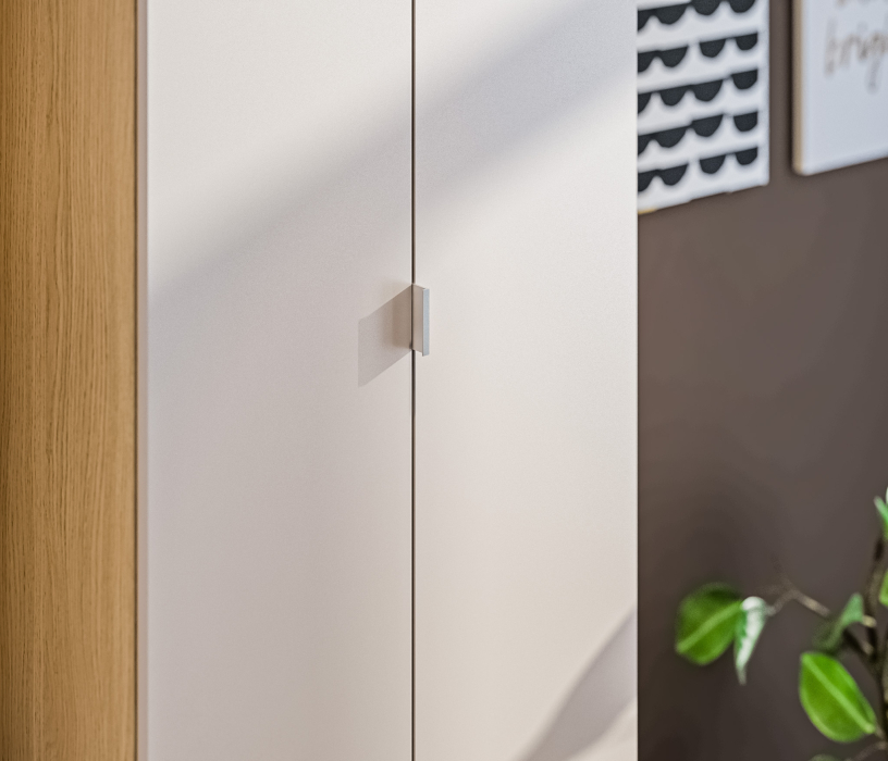 Для одежды, Афина СБ-3312 Шкаф 2 дверный Дуб Винченца/Кашемир серый