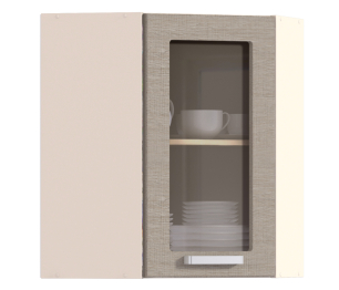 Полка угловая с витриной Регина Песочный Дуб Сантана Светлый