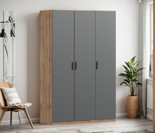 Шкаф трехдверный Макс 1500 мм, вариант №3 (ЛДСП, корпус дуб вотан)