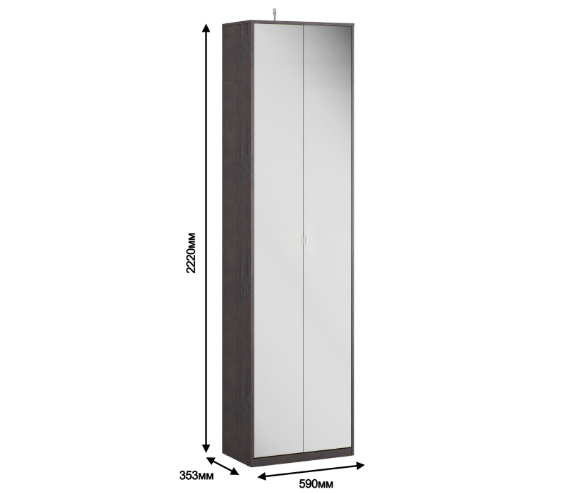 Для одежды, Шкаф 2-х дверный с зеркалом Афина СБ-2231