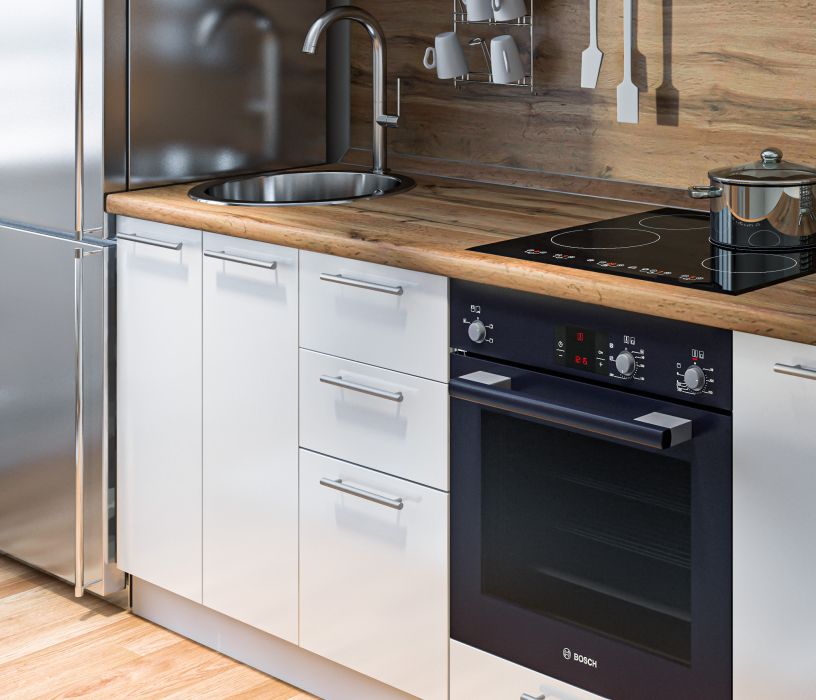 Кухонные гарнитуры, Кухонный гарнитур Регина Белый/Анна МДФ Белый глянец 2 м