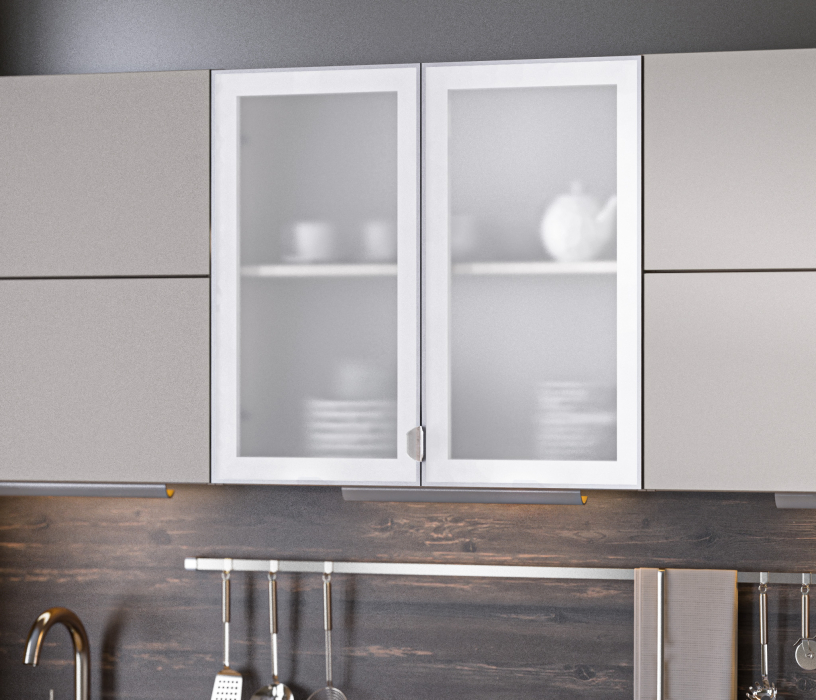 Кухонные гарнитуры, Кухня Регина Белый/МДФ Эстель Графит глянец, белый глянец 3 м