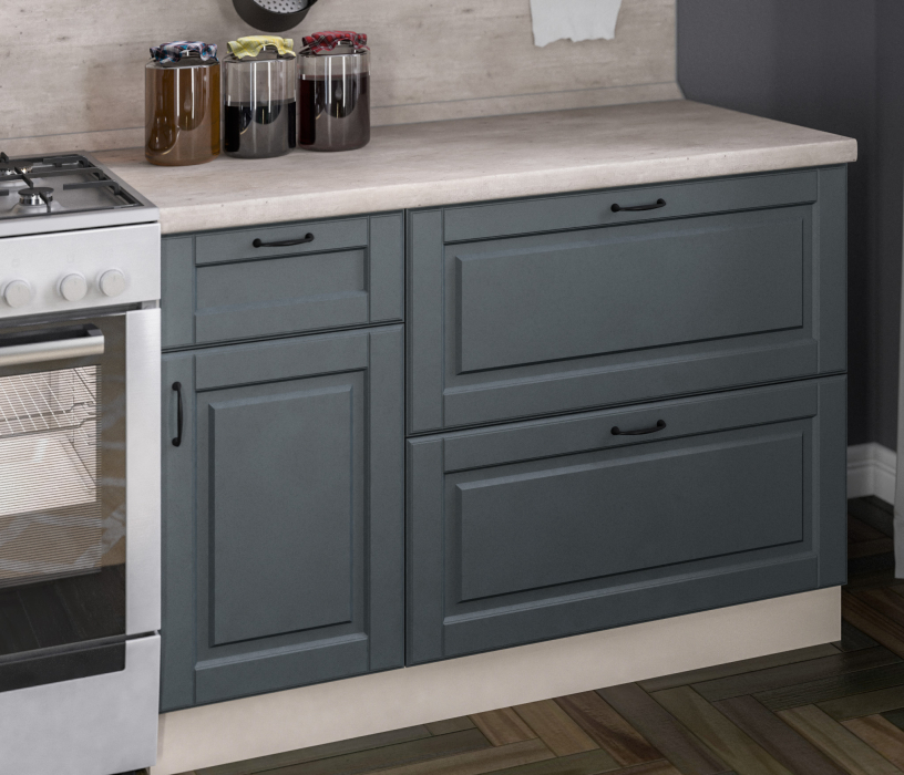 Кухонные гарнитуры, Кухонный гарнитур Регина 2,4м Серый матовый