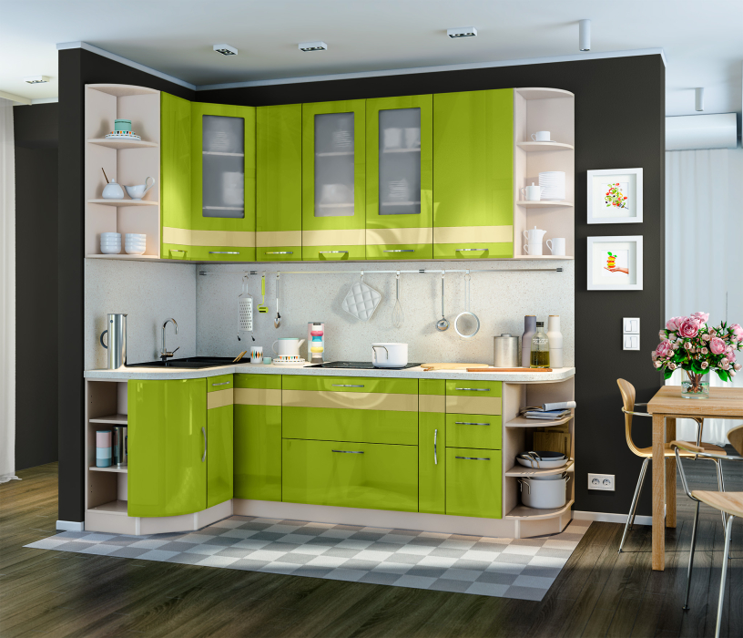 Лидеры продаж модульных кухонь, Регина Угловая 2450*1200