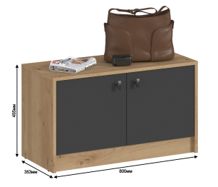 Комплект Сидней (шкаф и тумба), Дуб Дикий/Диамант серый