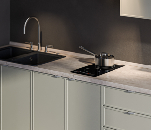 Кухонный гарнитур Регина Квадро Песочный / Латте 2,8 м