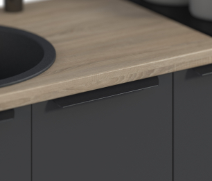 Кухонный гарнитур ЛОФТ Регина Песочный/Диамант серый, Дуб дикий 1,4 м