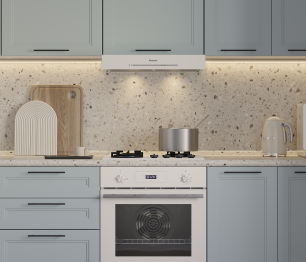 Кухонный гарнитур с антресолью Регина Белый/МДФ Modern Серый 2,6 м